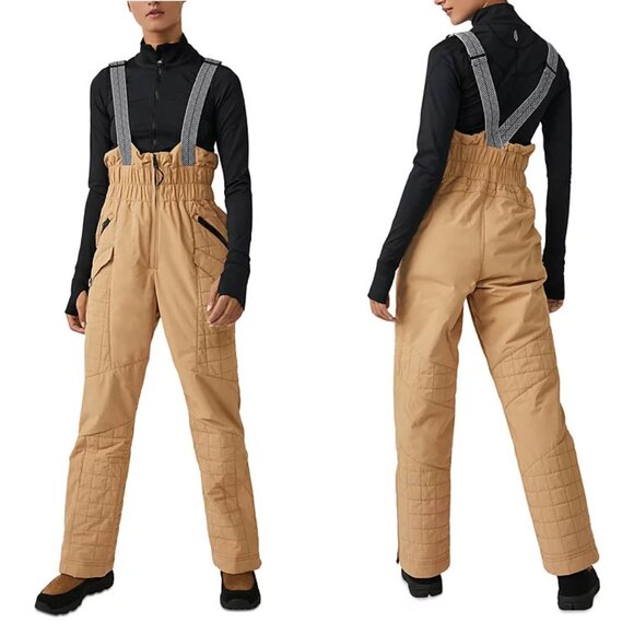 Free People Movement All Prepped Bib Adjustable Suspender Ski Pants Sz S - Picture 1 of 15
